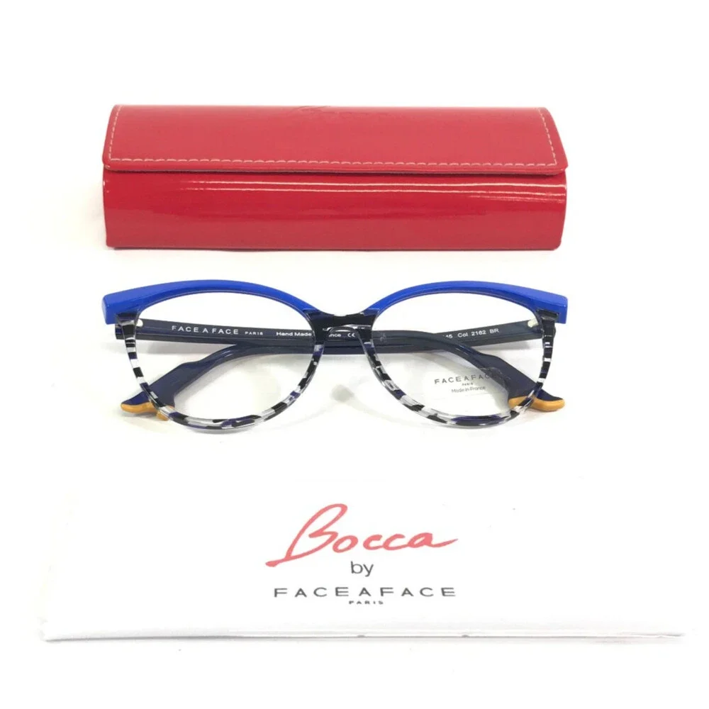 Bocca by Face A Face Eyeglasses Frames KAHLO 3 Col 2162 Flashy Blue 55-16-145